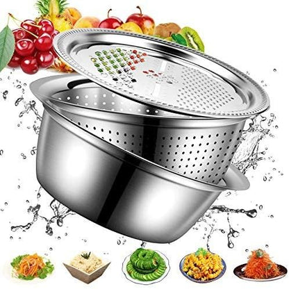 Grater Basin Stainless Steel Colanders Set