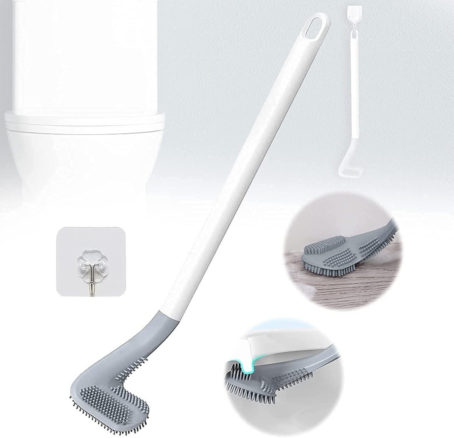 WallSmart Long-Handle Toilet Brush Duo