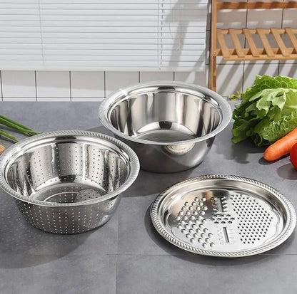 Grater Basin Stainless Steel Colanders Set