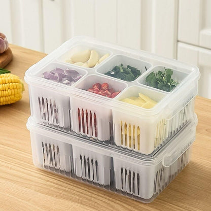 6 Grid Storage Boxes Containers