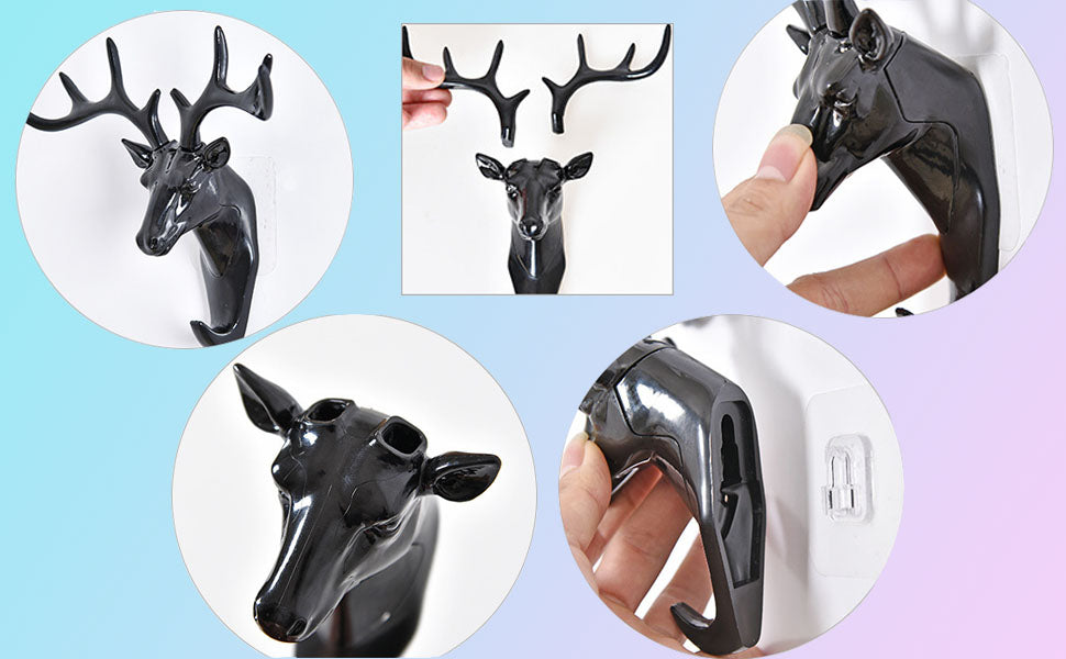 ContemporaryAntlers Self-Adhesive Wall Hanger (Black)