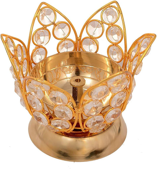 CrystalPetals Lotus Shape Tea Light Ensemble