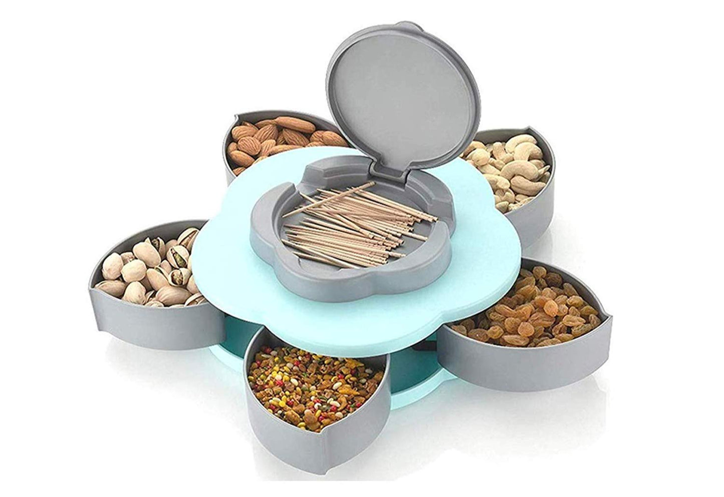 Herbaceous Hub Rotating Tray Dry Fruit and Spice Organizer