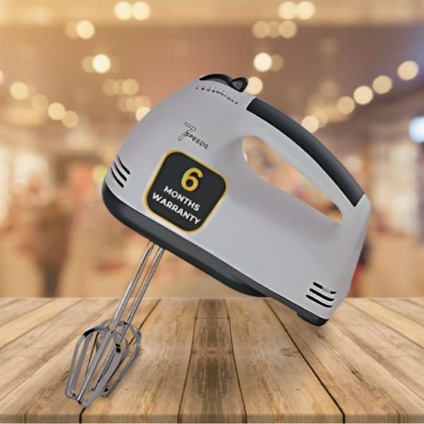 MixEase Hand Mixer and Hand Blender - 7 Speed, 260W (White)